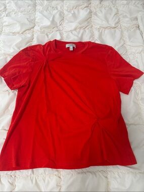 COS Red Short-Sleeve Tee with Side Twist